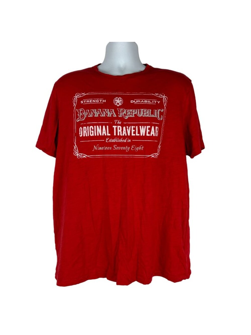 Banana Republic Mens Red Graphic Tee XL Cotton Casual Comfort Durable